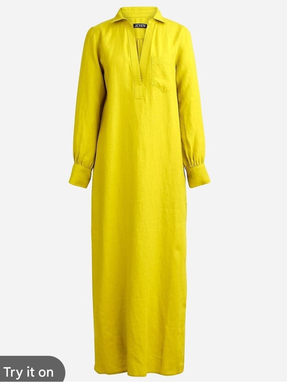 J. Crew Yellow Maxi Popover Dress